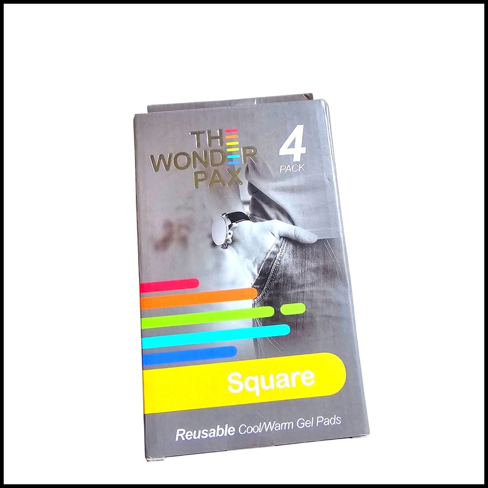 Wonder Pax Reusable‎ Square Cool/Warm Gel Pads - 4 Pack - Muscle Relief